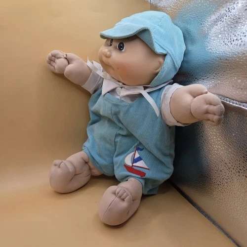 Cabbage Patch Kids Baby CPK WITH DIAPER 1982 BOY, overalls Doll Figure Stuffed