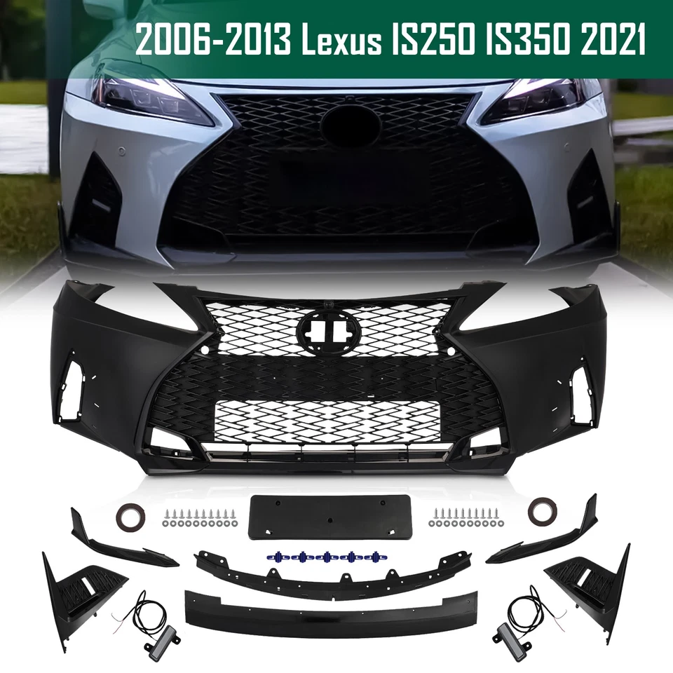 For 2006-13 Lexus IS250 IS350 Bumper Kit W/LED Fog Light Lip Conversion To 2021+ Foto 2 de 4