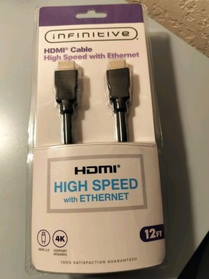 Infinitive HDMI Cable, High Speed With Ethernet. 4K 12 Ft