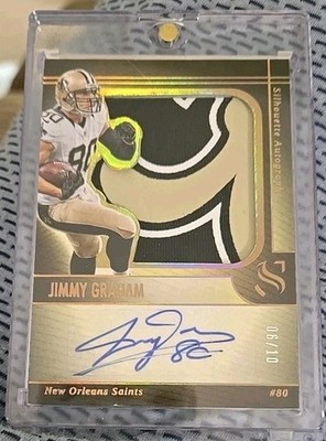 2025 Silhouette Jimmy Graham sick logo jersey patch autograph auto 6/10 SAINTS 