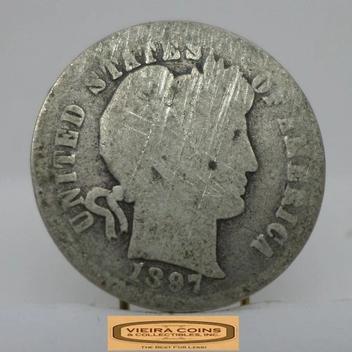 1897 Barber Silver Dime, 90% Silver - #C55369NQ