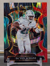 2025 Panini Select - De'Von Achane #81 Red & Black Shock Prizm Concourse