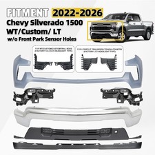 Front Bumper Cover For 2022-2026 Chevy Silverado 1500 W/bracket W/o Park Sensors