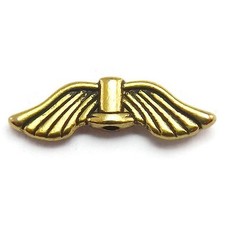 10pcs Angel Wings Beads, goldtone jewelry making supplies