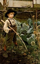 Master All He Surveys Hausser's Restaurant Baltimore Maryland ~ art postcard