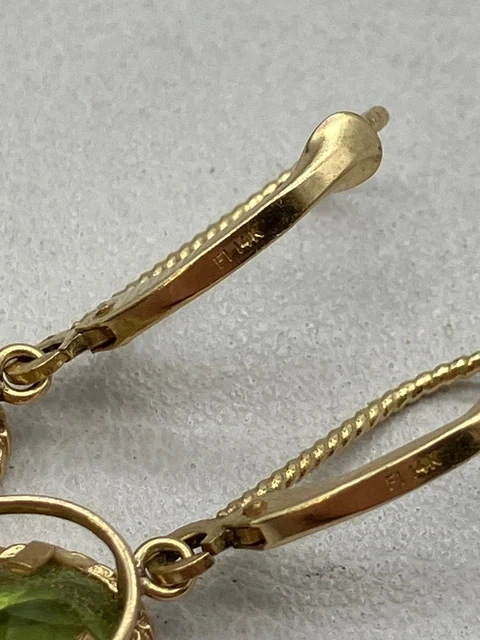 2Ct Oval Cut Lab Created Lever Back Dangle Earrings In 14K Yellow Gold Plated - Image 3 of 4