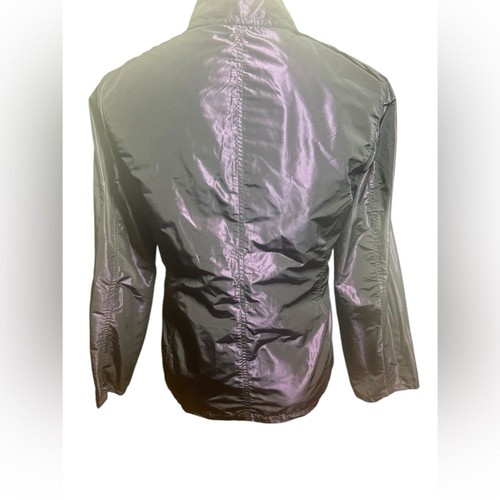 CHICOS Women’s Zip Front Metallic Purple Jacket Pockets Long Sleeve Size 16 - Picture 4 of 10