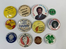 Lot of 12 Vintage Political Campaign Labor Union Pinback Buttons