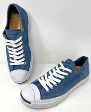 Converse Jack Purcell Blue Suede Leather Low Top Sneakers 149940C Size M8.5/W10