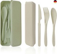 Reisebesteck Mit Etui, Tragbare Camping Besteckset 2 Personen, Plastik Gabel