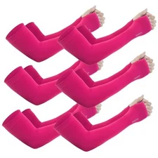  Gardening Sleeves to Cover Arms for Women with Thumb Holes-Sun 6 Pairs Rose