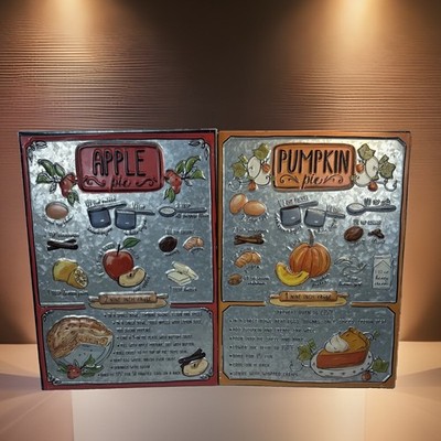 Pumpkin Pie/Apple Pie Recipe Metal Wall Art 17 x12  Hobby Lobby Fall Decor
