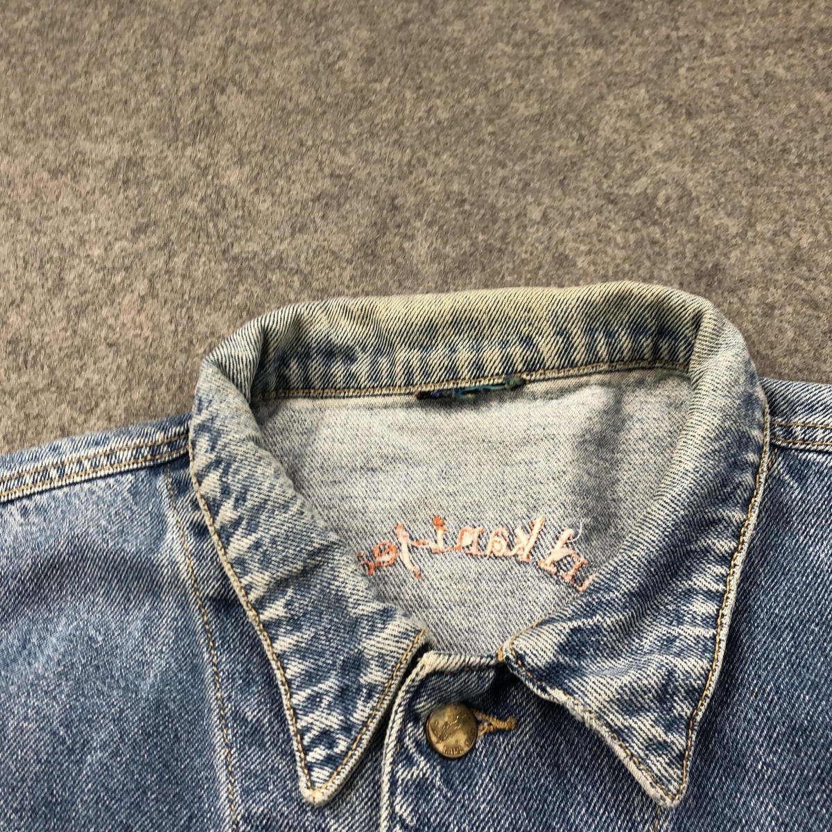 Vintage Karl Kani Jacket Mens XL Blue Denim Shirt Jacket