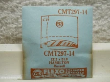 GS CMT297-14 Watch Crystal For 1955 Russell Hamilton 22.2 x 21.0 mm Replacement