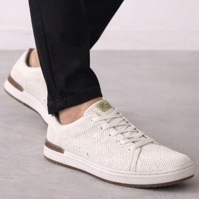 Earth Elements Anton Casual Mesh Sneakers Men's 8.5 Sand White Comfort Lace-Up