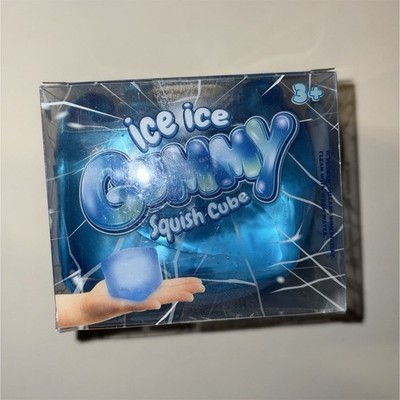Ice Ice Gummy Squish Cube LARGE Blue Squeeze Squishy Toy Ages 
