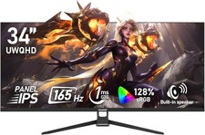 34 Inch IPS Ultrawide 165Hz Gaming Computer Monitors, 21:9 UWQHD (3440x1