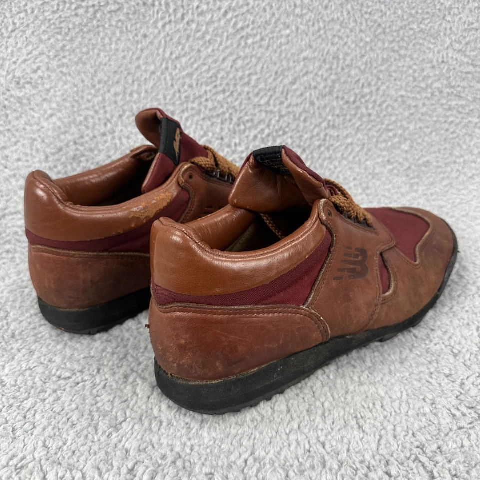 Zapatos De Colección New Balance EE. UU. Boston Mass 02134 Hechos en EE. UU. Cuero Marrón Rainier 10 Foto 3 de 4