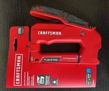 Craftsman Pushfire Staple Gun Stapler Reverse Grip Heavy Duty 1/4" - 9/16" New