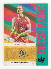 2021 Panini Court Kings Marko Simonovic #FP-MSV Fresh Paint Violet /49 RC Auto