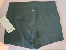 Lululemon Align High-Rise Short 4" Green Nulu Lycra Athletic Stretch