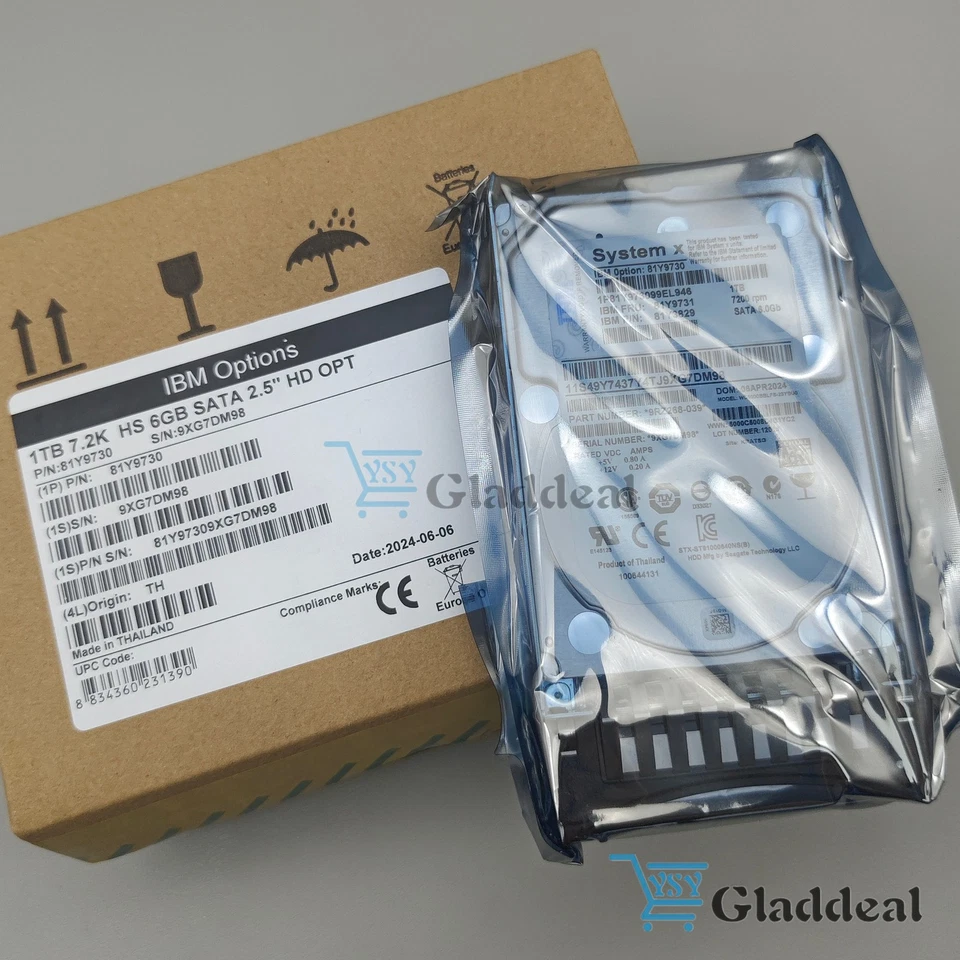 New IBM 81Y9730 81Y9731 1TB 7.2K 6Gbps NL SATA 2.5" SFF HS HDD - Image 4 of 4