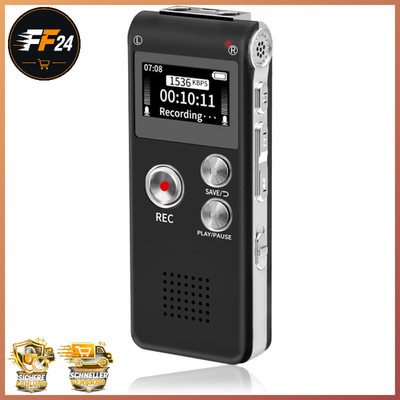 Digitales Diktiergerät 32GB Mini mit 30 Stunden Aufnahme USB Audio MP3-Player