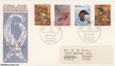 Papua New Guinea 1967 First Day Cover Birds Of Paradise Set Airmail