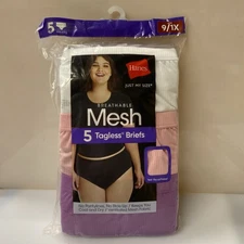 Hanes Just My Size Women's Breathable Mesh Brief Underwear, 5-Pack (Plus) 9 1X
