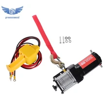 3000lbs 12V DC 1.3HP Electric Winch 32 ft Synthetic Rope with Wired Remote IP55