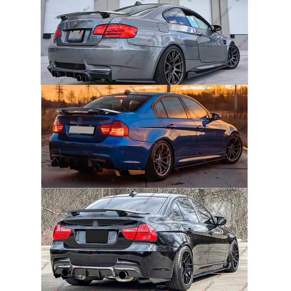 Alerón labial de maletero trasero negro brillante 47" para BMW E90 325i 330i 328i 325i M3 Foto 2 de 4