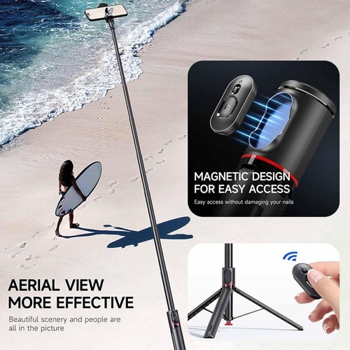 70" Automatic Phone Selfie Stick Travel Tripod with Remote for iPhone Android US - Picture 10 of 12
