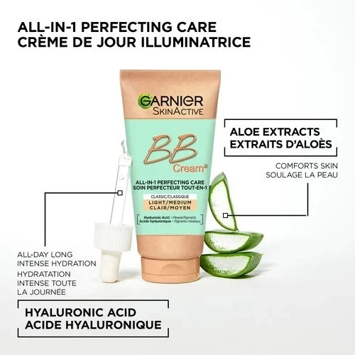 Garnier SkinActive BB Cream Hyaluronic Acid + Aloe Vera, Light to Medium - Image 3 of 4