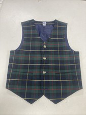 Janie and Jack Plaid Vest Size 8 Buttons Holiday Christmas