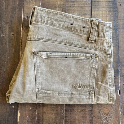 Kuhl Rydr Lean Canvas Pants Men's W34xL30 Brown Vintage Patina Stretch