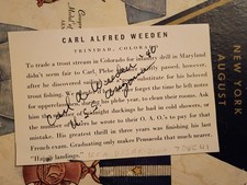 Ens. CARL ALFRED WEEDEN KIA USS Arizona  Sign...