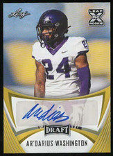 2021 Leaf Draft AR'DARIUS WASHINGTON Gold Autograph RC Auto Rookie #BA-ADW
