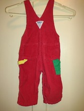 Vintage Primary Colors Osh Kosh Vestback Courdoury Overalls 18m