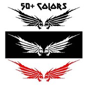 Wings Honda Skull Decal Stickers Set Of 2 For Car Truck Motorcycle Racing Bike