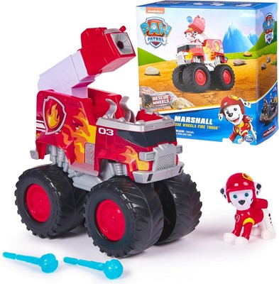 Paw Patrol Rescue Wheels Marshall Action Figure Firetruck Truck Projectile Launc