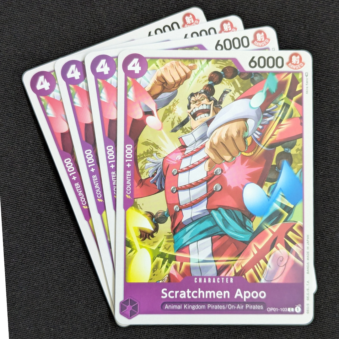 Scratchmen Apoo - Romance Dawn OP01-103) One Piece TCG ENG NM C x4 Playset