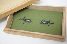 Japanese Menuki Sword Handle Ornaments Catfish Design in Box from Japan 0803D4