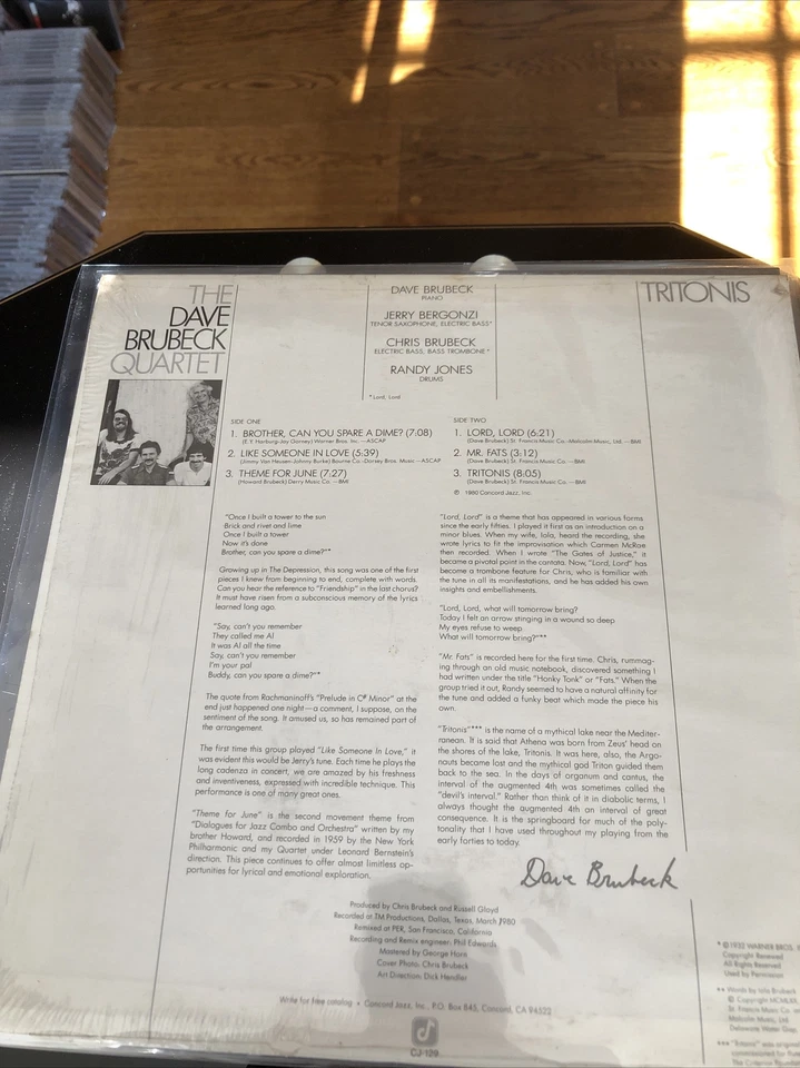 Mint- The Dave Brubeck Quartet Teutonic CJ Records Shrink Wrap Stereo LP - Image 2 of 4