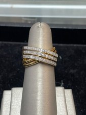 Beautiful Sterling Silver Gold Plated .50cttw Diamond Ring Size 7