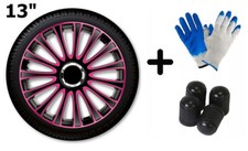 Radkappen Radzierblenden Radblenden 4x Stück Lemans Pro Rosa Black 13" 3012