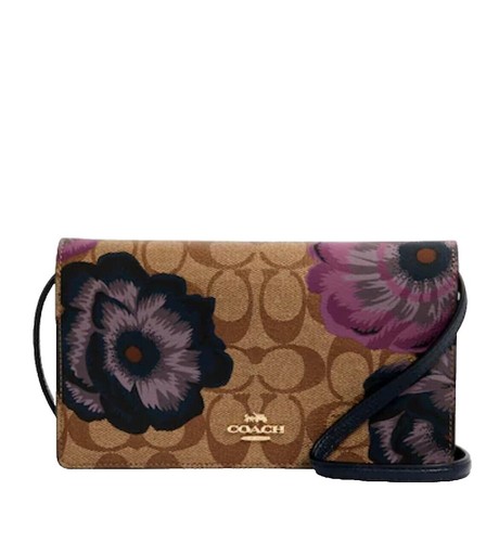 COACH Tammie Floral Whipstitch Crossbody Bag Pebbled Leather Two