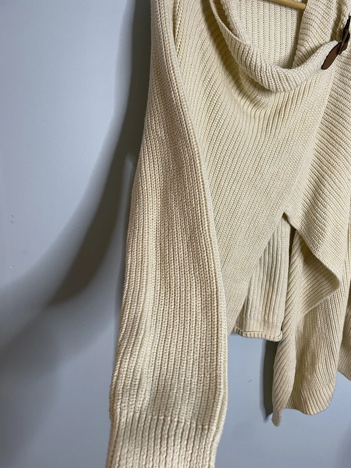 Polo Ralph Lauren Mujer Cuello Hebilla Algodón Drapeado Tejido Envolvente Suéter Talla XL Foto 3 de 4