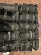 Adjustable Ankle Weights Pair Men Women 10 lbs Total Weight 1 to 5 lb Per Ankle