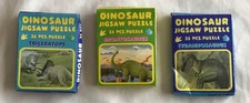 Dinosaur Jigsaw Puzzles 35 Pieces Each 3 RARE 5x7 Children Educational Fun