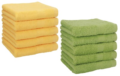  Betz 10 Seiftücher Seiflappen Seiftuch PREMIUM 30x30cm honiggelb / avocadogrün